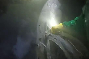 定安消防水池堵漏现场